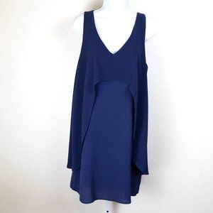 Blue Rain Mini Blue Shift Dress, Medium